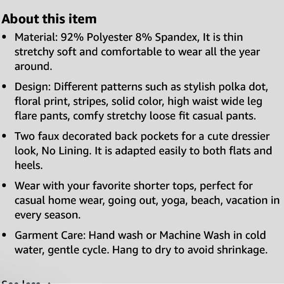 Aerolina Palazzo pants: stretchy, comfortable, flattering, fashionable size med - Picture 3 of 6